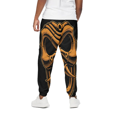 Japanese Warrior Mask Print Cotton Pants