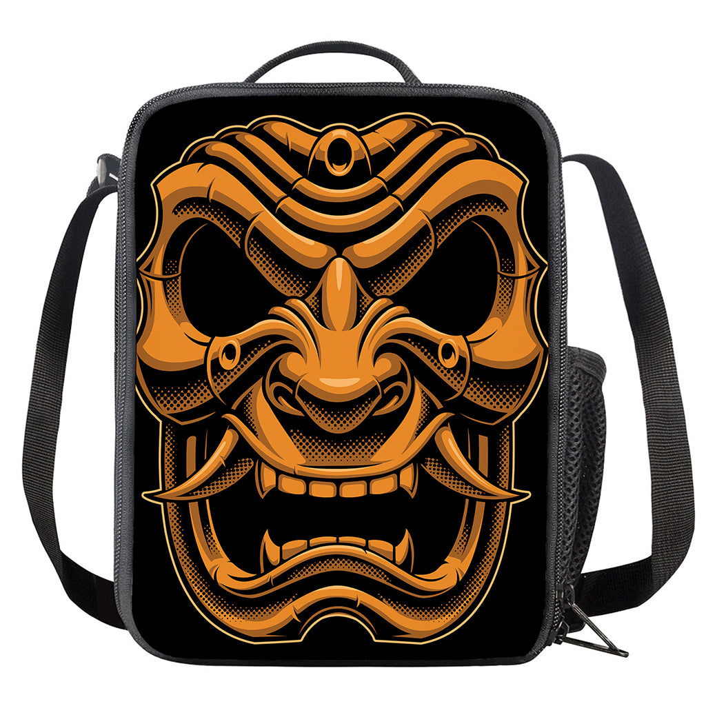 Japanese Warrior Mask Print Crossbody Lunch Bag