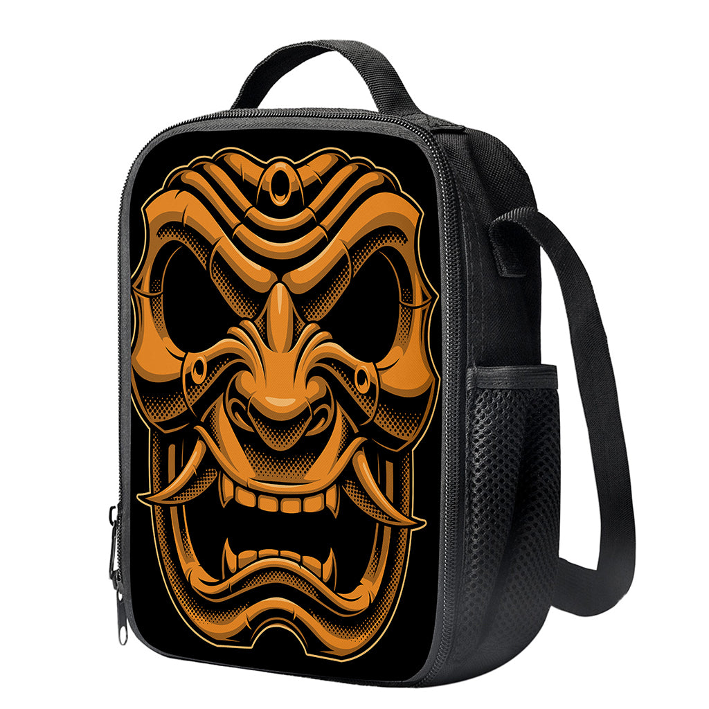Japanese Warrior Mask Print Crossbody Lunch Bag