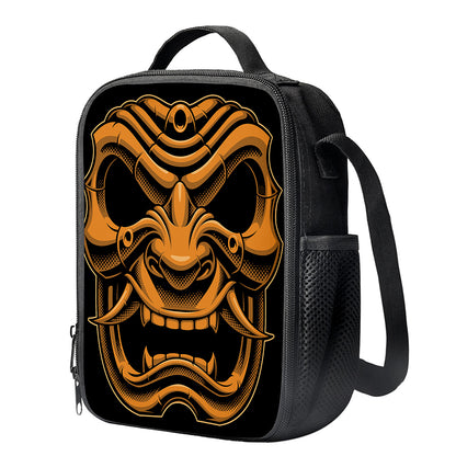 Japanese Warrior Mask Print Crossbody Lunch Bag
