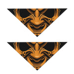 Japanese Warrior Mask Print Dog Bandana