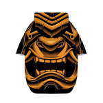 Japanese Warrior Mask Print Dog Zip Up Hoodie