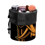 Japanese Warrior Mask Print Drawstring Makeup Bag
