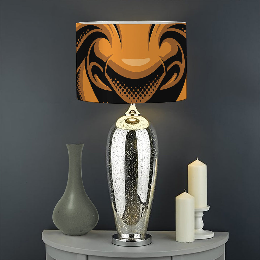 Japanese Warrior Mask Print Drum Lamp Shade
