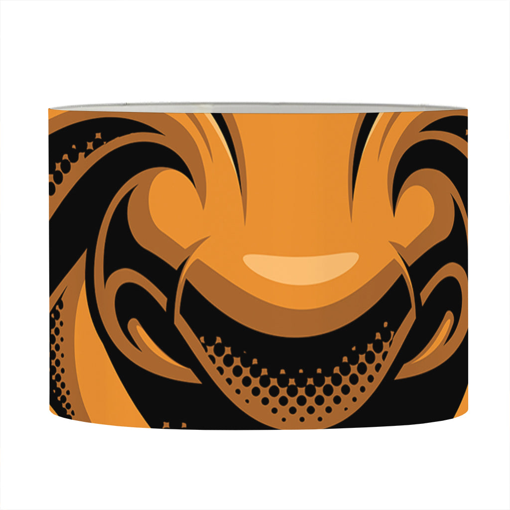 Japanese Warrior Mask Print Drum Lamp Shade