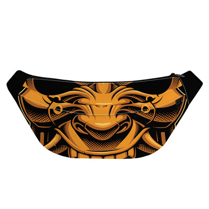 Japanese Warrior Mask Print Fanny Pack