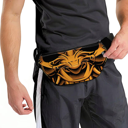 Japanese Warrior Mask Print Fanny Pack