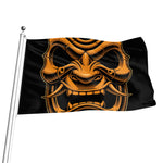 Japanese Warrior Mask Print Flag