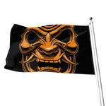 Japanese Warrior Mask Print Flag