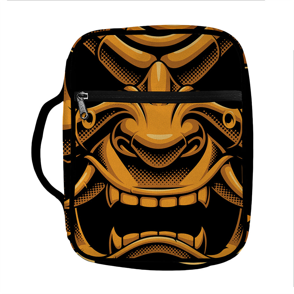 Japanese Warrior Mask Print Front Pocket Bible Bag