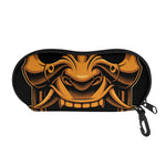 Japanese Warrior Mask Print Glasses Case