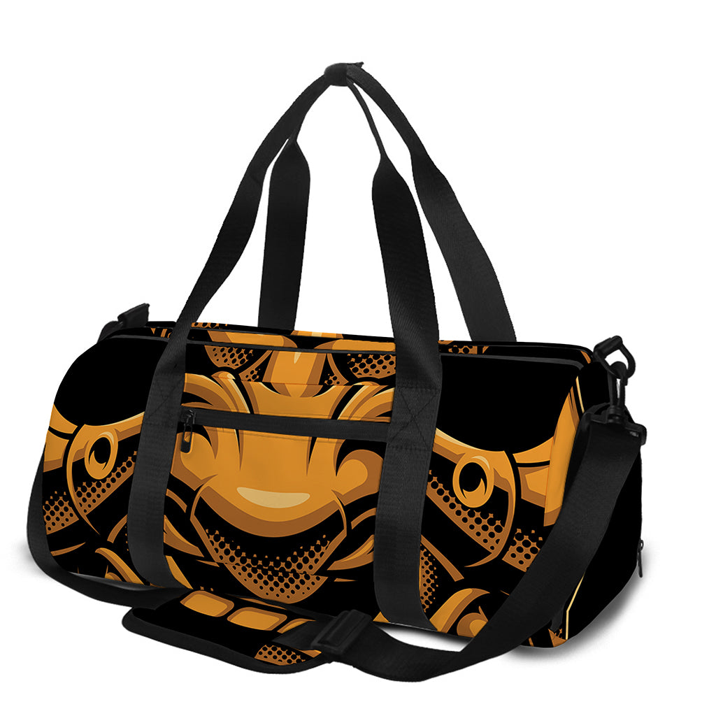 Japanese Warrior Mask Print Gym Bag