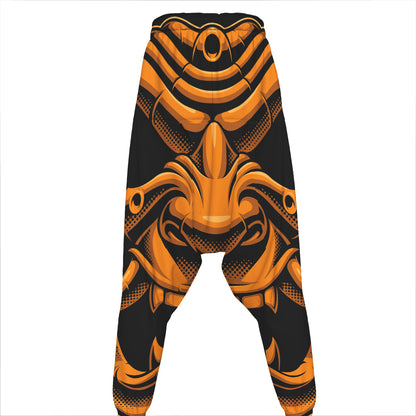 Japanese Warrior Mask Print Hammer Pants