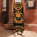 Japanese Warrior Mask Print Harem Pants