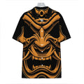 Japanese Warrior Mask Print Hawaiian Shirt