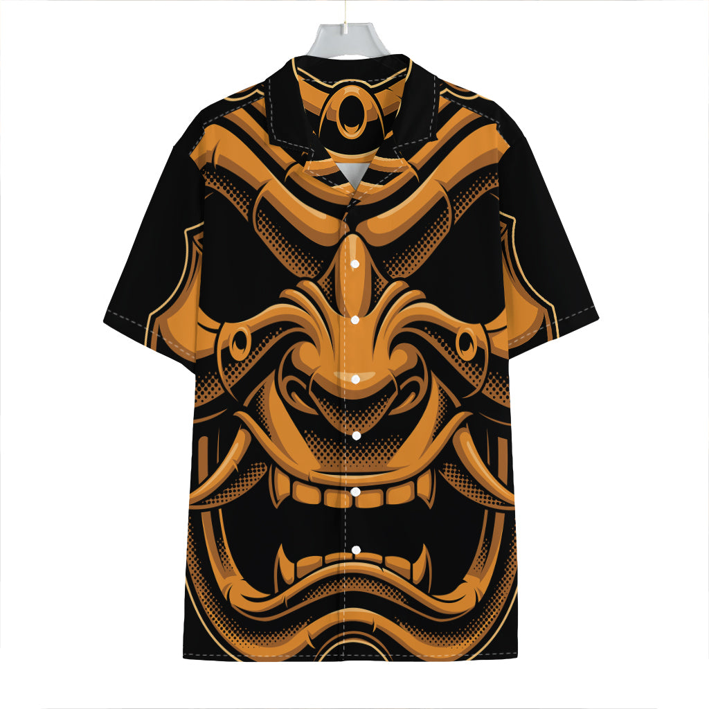Japanese Warrior Mask Print Hawaiian Shirt