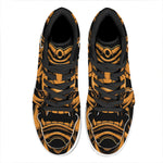 Japanese Warrior Mask Print High Top Leather Sneakers