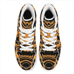 Japanese Warrior Mask Print High Top Leather Sneakers