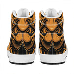 Japanese Warrior Mask Print High Top Leather Sneakers