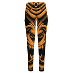 Japanese Warrior Mask Print High-Waisted Pocket Leggings