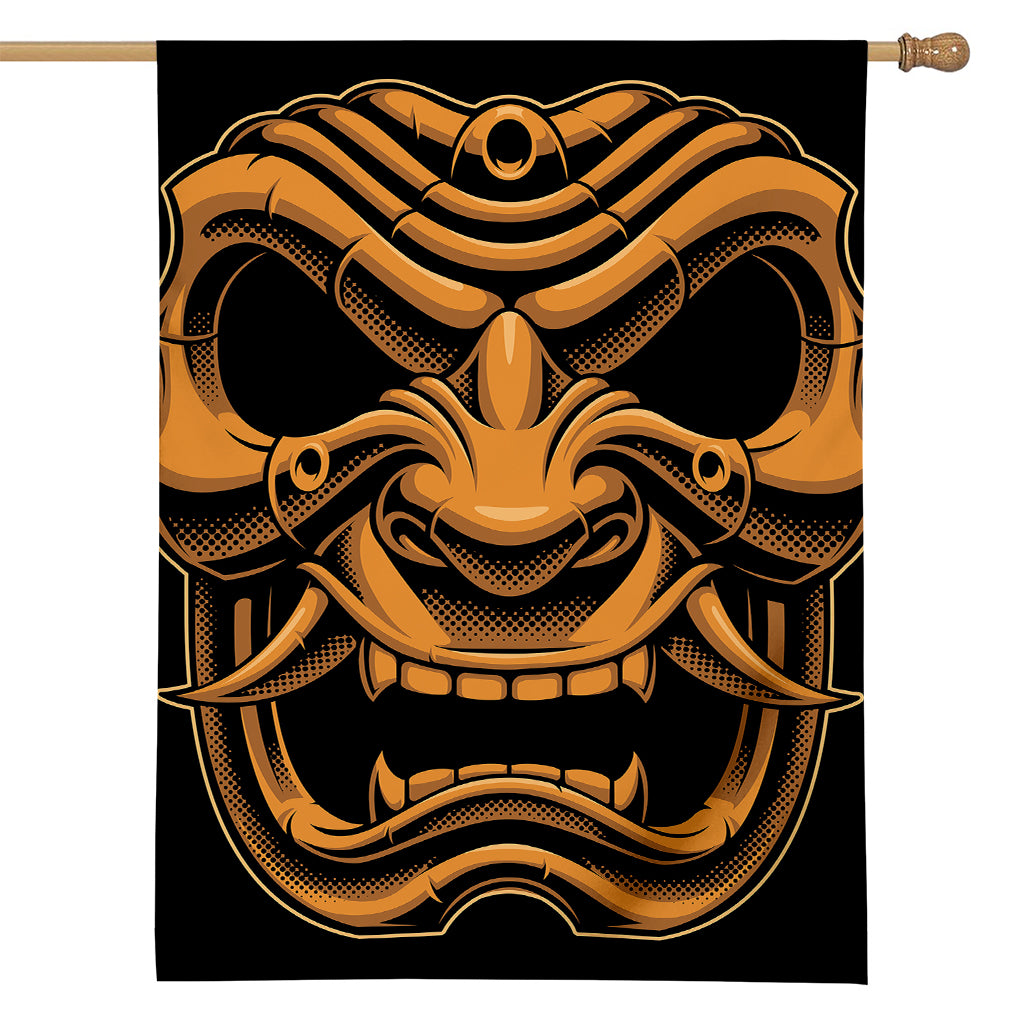 Japanese Warrior Mask Print House Flag
