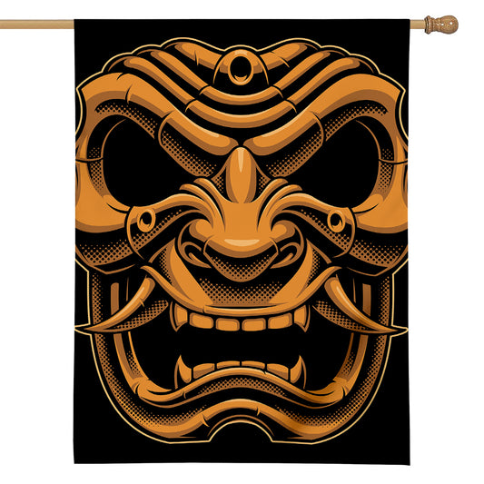 Japanese Warrior Mask Print House Flag