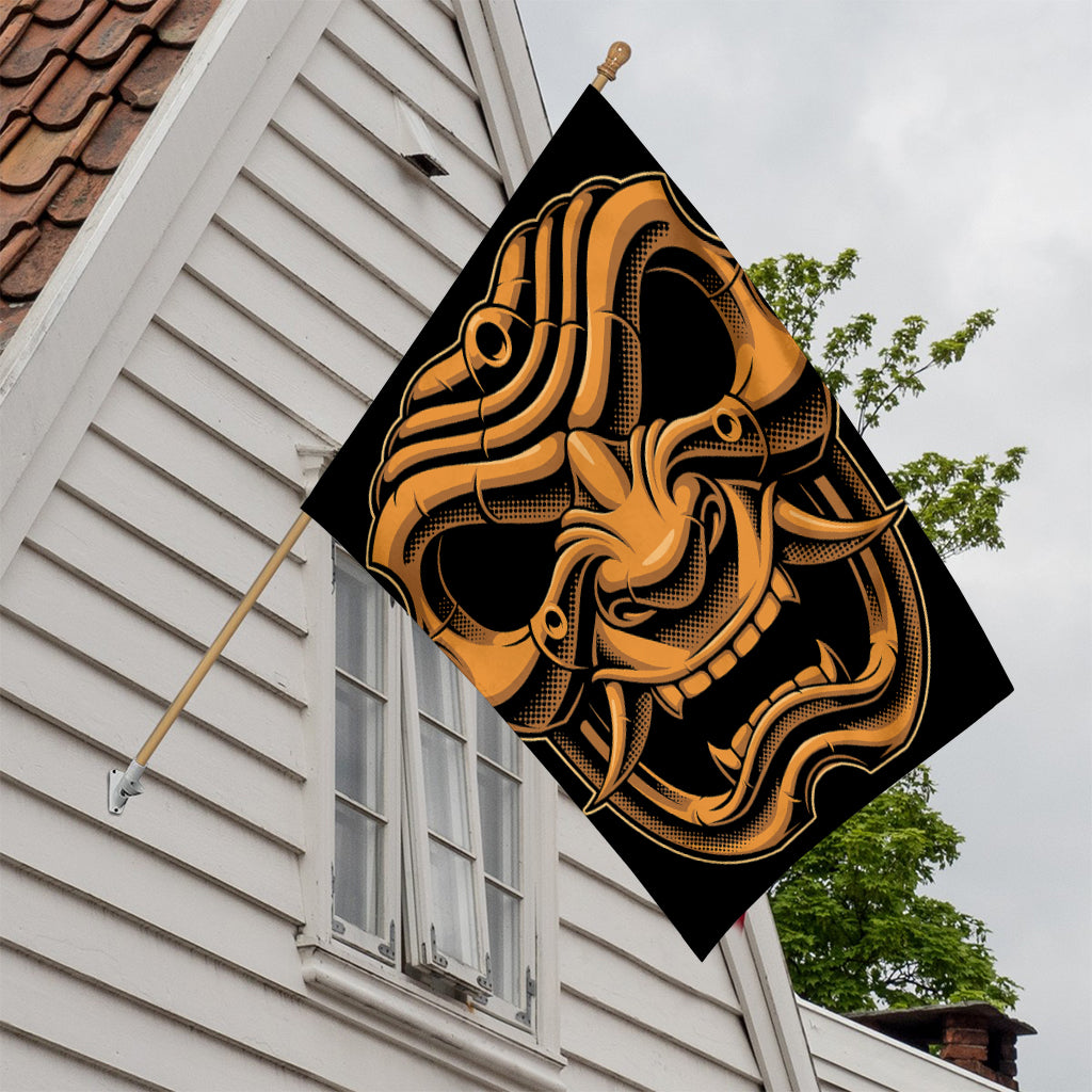 Japanese Warrior Mask Print House Flag