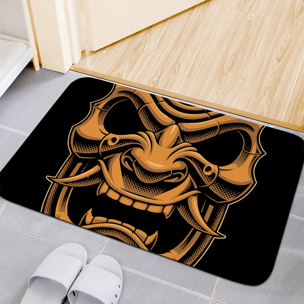 Japanese Warrior Mask Print Indoor Door Mat