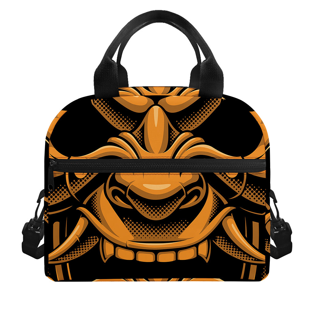 Japanese Warrior Mask Print Insulated Lunch Bag