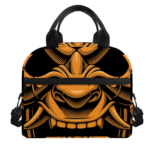 Japanese Warrior Mask Print Insulated Lunch Bag