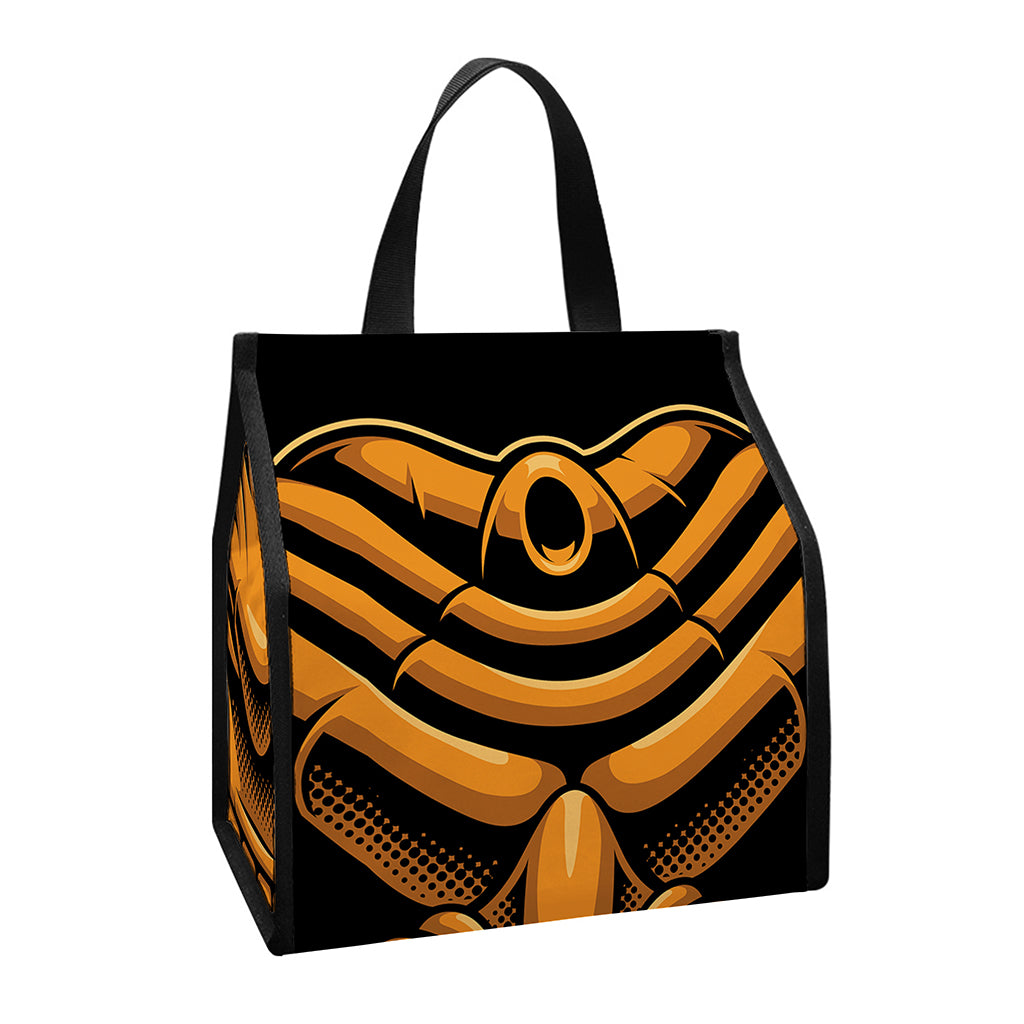 Japanese Warrior Mask Print Insulated Lunch Tote