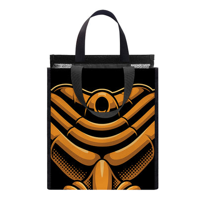 Japanese Warrior Mask Print Insulated Lunch Tote