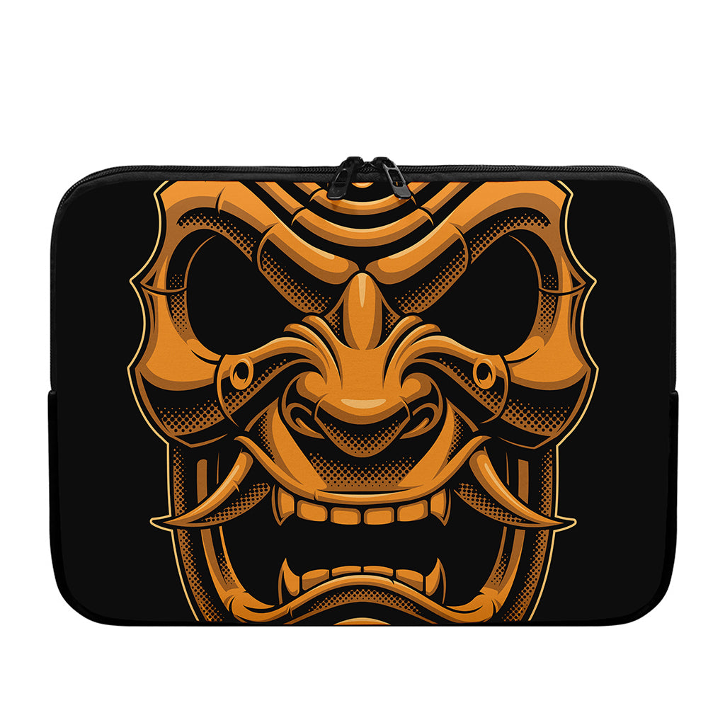 Japanese Warrior Mask Print Laptop Sleeve
