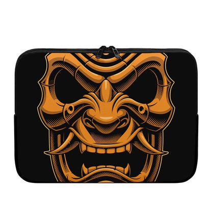 Japanese Warrior Mask Print Laptop Sleeve