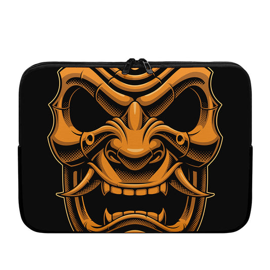 Japanese Warrior Mask Print Laptop Sleeve