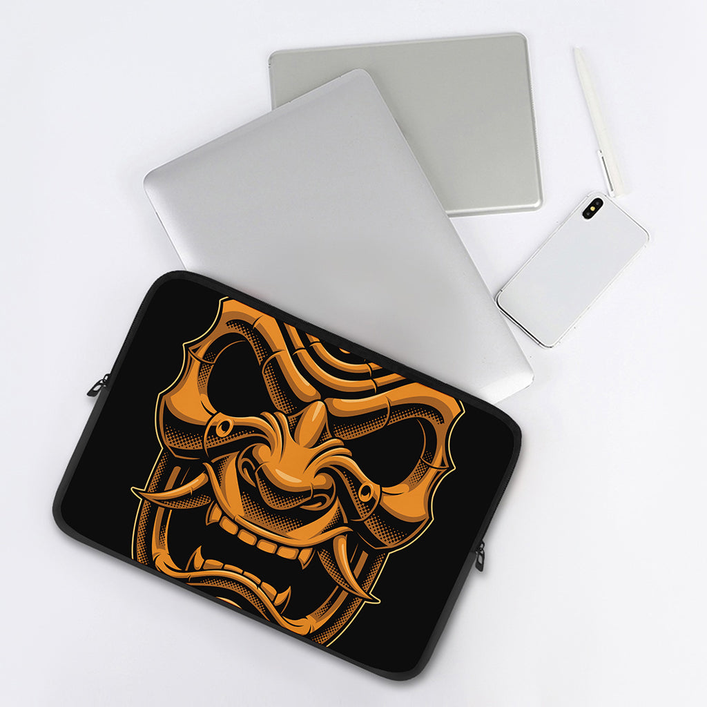 Japanese Warrior Mask Print Laptop Sleeve