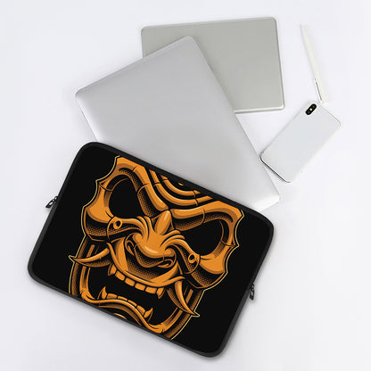 Japanese Warrior Mask Print Laptop Sleeve