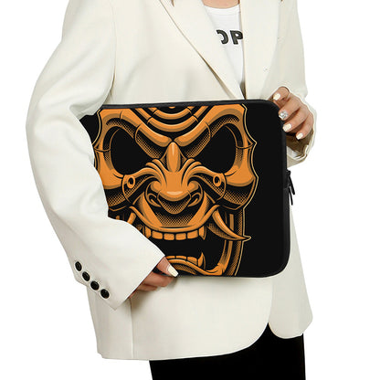 Japanese Warrior Mask Print Laptop Sleeve