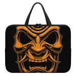 Japanese Warrior Mask Print Laptop Sleeve With Handle