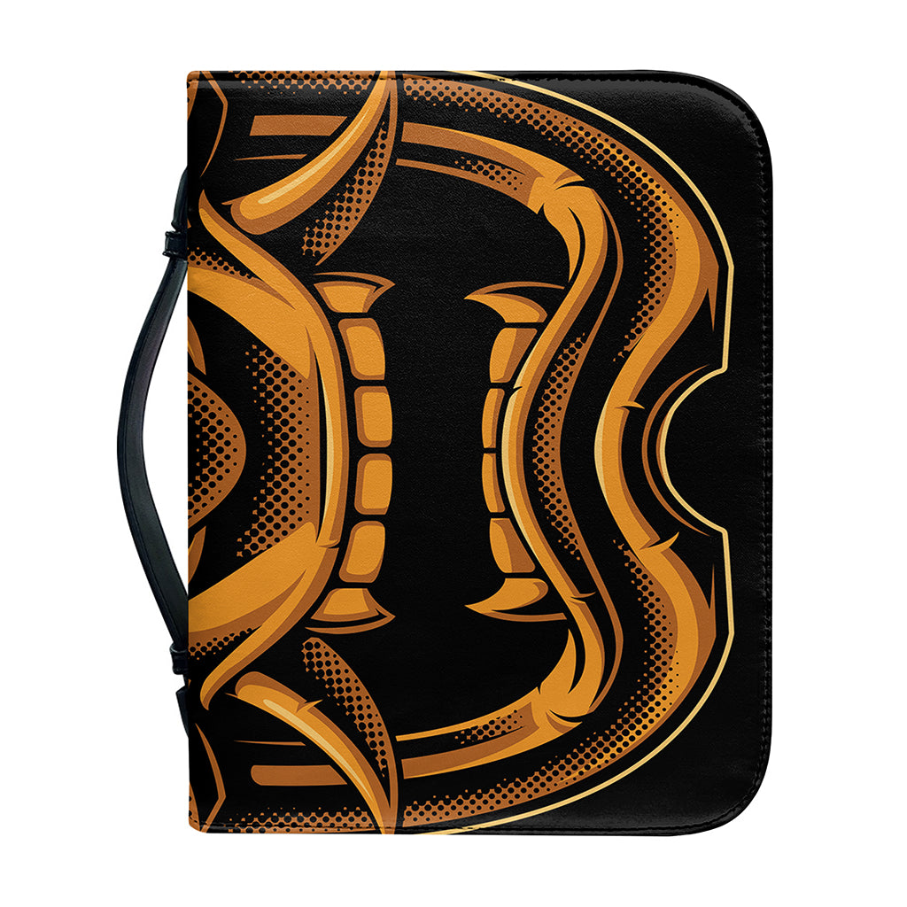 Japanese Warrior Mask Print Leather Bible Cover