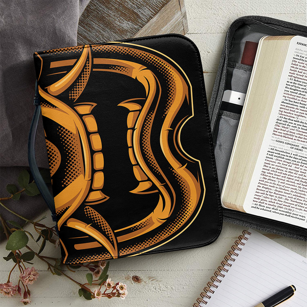 Japanese Warrior Mask Print Leather Bible Cover