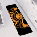 Japanese Warrior Mask Print Long Kitchen Mat
