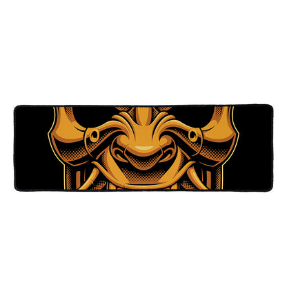 Japanese Warrior Mask Print Long Kitchen Mat