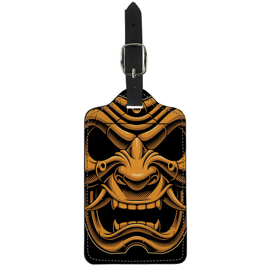 Japanese Warrior Mask Print Luggage Tag