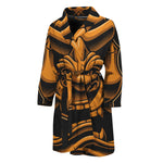 Japanese Warrior Mask Print Men's Bathrobe