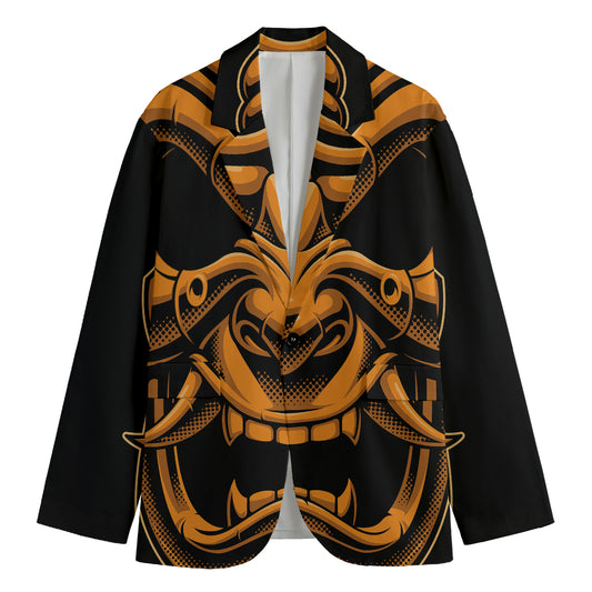 Japanese Warrior Mask Print Men's Blazer