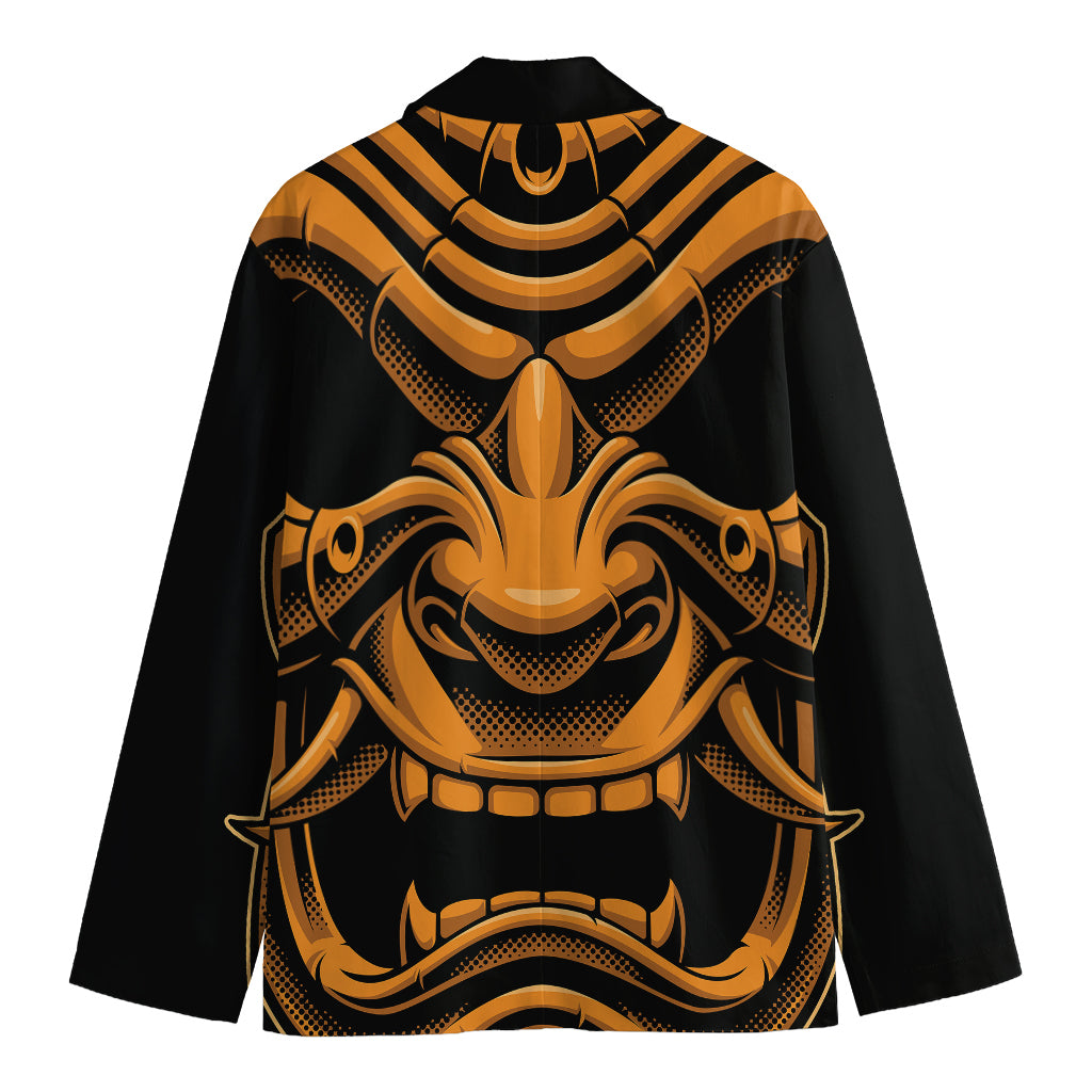 Japanese Warrior Mask Print Men's Blazer