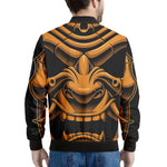 Japanese Warrior Mask Print Men's Bomber Jacket