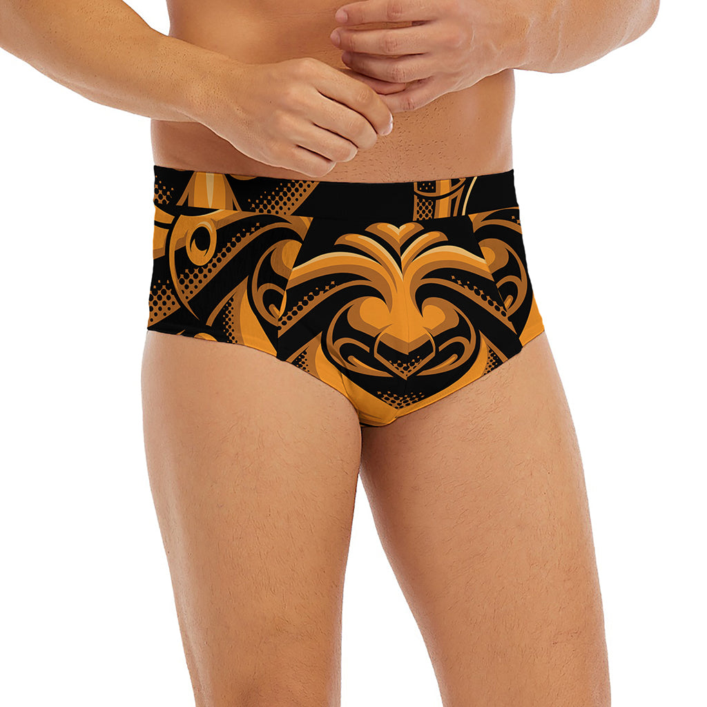 Japanese Warrior Mask Print Men's Briefs