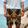 Japanese Warrior Mask Print Men's Cargo Shorts
